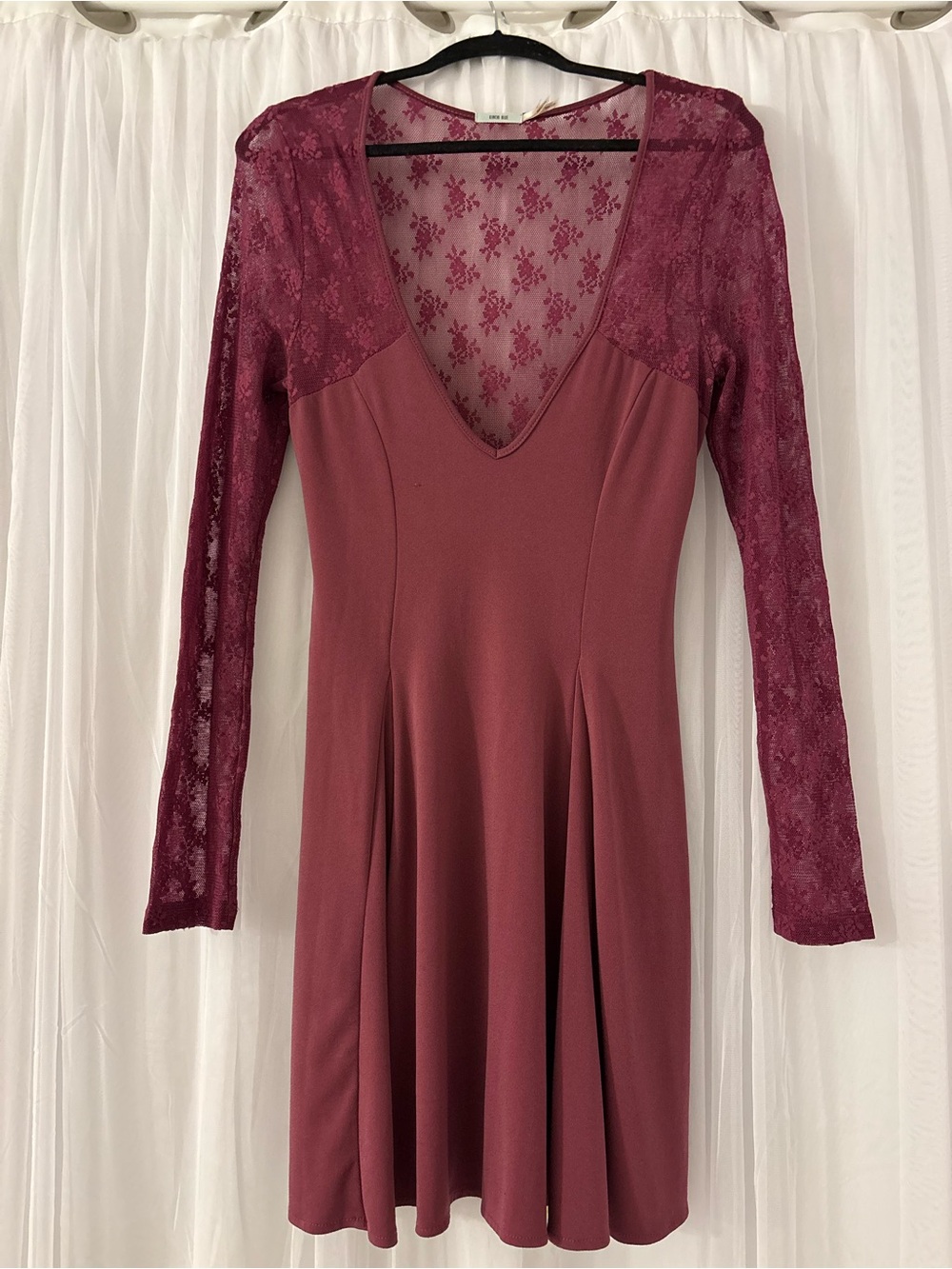 Kimchi Blue by Urban Outfitters long-sleeve lace trim Skater Dress